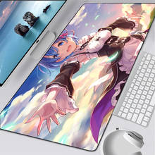 Re Zero Anime Girl Large Gaming Mouse Pad Gamer Locking Edge Keyboard Mouse Mat Gaming Desk Mousepad for CSGO LOL PUBG Game 2024 - buy cheap