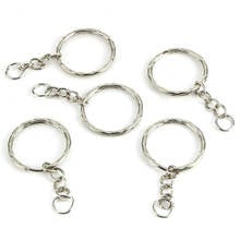 50pcs  Polished  Color Keyring Keychain Split Ring With Short Chain Key Rings Women Men DIY Key Chains Accessories 25mm 2024 - buy cheap