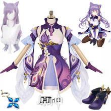 Genshin Impact Keqing Cosplay Halloween dress Genshin Ke Qing Impact Cosplay Costume Genshin Ke Qing purple wig custom-made shoe 2024 - buy cheap