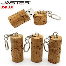 JASTER USB 3.0 Wooden cork USB flash drive wood bottle plug pendrive USB 64gb/32gb/16gb/8gb/4gb with keychain Logo customized 2024 - buy cheap