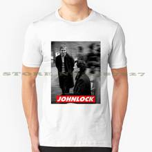 Мужская и женская футболка johlock, черно-белая 2024 - купить недорого