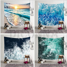 Tapiz de arte de pared, decoración de ola de mar, tapices para colgar en la pared del océano, manta para decoración de pared del hogar 2024 - compra barato