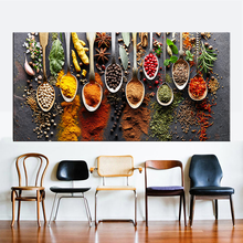 Pintura de alimentos especiarias modernas cartaz da lona imagem modular para cozinha restaurante decoração para casa arte da parede impressa sem moldura 2024 - compre barato