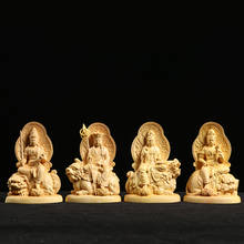 Escultura de buda em madeira buxo 12cm, estátua de guanyin, decoração doméstica de manjushri, princesa, samantabhadra 2024 - compre barato