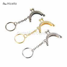 5pcs/lot Metal Frame Handle with key chain Kiss Clasp Arch for Bag Handbag Purse Alloy 4cm*3.5cm Bronze Silver Gold Hicello 2024 - buy cheap
