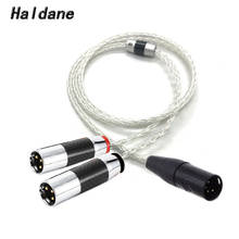 Haldane HIFI Silver Plated 4pin XLR Balanced to Dual 2x 3pin XLR Balanced Male Audio Adapter Cable XLR to XLR Balanced Cable 2024 - buy cheap
