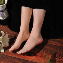 Meias de manequim modelo de pé, feitas de borracha, silicone, masculina e feminina, para unhas falsas, manequim de osso de osso, tpe 3700t 2024 - compre barato