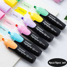 Sharkbang-rotuladores fluorescentes para dibujar, pintar y escribir, marcadores de Color agua, suministros, 4 o 6 unids/set/Set 2024 - compra barato
