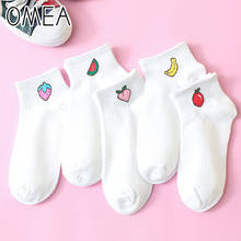 OMEA-calcetines tobilleros de algodón para mujer, medias cortas de color blanco melocotón, fruta, fresa, rosa, sandía japonesa de verano, venta al por mayor 2024 - compra barato