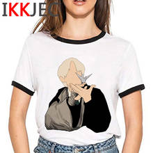 Draco camiseta feminina malfoy harajuku, camiseta casual estética gráfica, fofa de anime 90s 2024 - compre barato