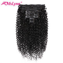 Kinky Curly Bundles Peruvian Hair Bundles Clip In Human Hair Extensions 8 Pieces/Set 120Gram Mslynn Remy Hair Bundles 2024 - buy cheap
