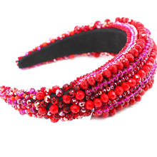 Fashion Pearl Beaded Hair Bands, Hair Bands For Women And Girls, Fabric Hair Bands, Big red Wide Hair Band, Accessories 2024 - buy cheap