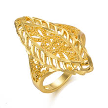 Flower Exquisite Gold Ring 24k Gold Color Ring Wedding Jewelry India/Ethiopian/African/Nigerian/Israel for Women Girls Gifts 2024 - buy cheap