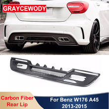 W176 R Style Carbon Fiber Rear Lip Back Bumper Spoiler Diffuser For Mercedes Benz W176 A250 A45 A200 A260 AMG 2013-2015 Styling 2024 - buy cheap