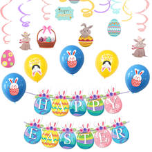Globos de látex para decoración de Pascua, pancarta de feliz Pascua, guirnalda colgante, adornos de fiesta, recuerdos para niños, regalos de fiesta 2024 - compra barato