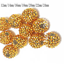 12mm/14mm/16mm/18mm/20mm/22mm/24mm Gold Resin Rhinestone Beads On Clear Beads  For Fashion Chunky Kids/Necklace/DIY/Hand Made 2024 - buy cheap