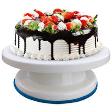 Роторный стол для торта, пластиковый поворотный стол для торта, вращающийся для тортов, пластиковый нож для тортов, поворотный стол, противоскользящая круглая подставка для торта 27 см 2024 - купить недорого