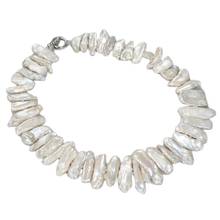 GG Jewelry-collar de perlas Biwa blancas, encantador, Natural 2024 - compra barato