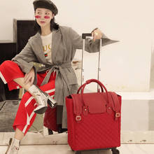 Moda mala de viagem saco sobre rodas 18 polegada negócios carry on bagagem versão coreana saco do trole das mulheres bagagem de mão 2024 - compre barato