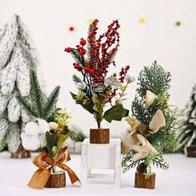 Home Creative Artificial Christmas Tree Decor Red Fruit Pine Desk DIY Craft 2024 - buy cheap