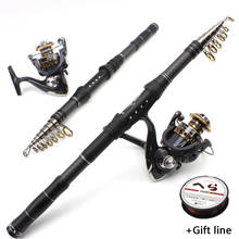 Promotion! 1.8M-3.0M Telescopic Fishing Rod and Fishing Reel Wheel set carbon carp Spinning Rod fast Rocky pole Travel pesca 2024 - buy cheap