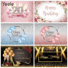 Yeele Adult Birthday Banner For Girl Gold Ballon Flowers Photographic Backgrounds Photography Backdrops For Photo Studio Props 2024 - buy cheap