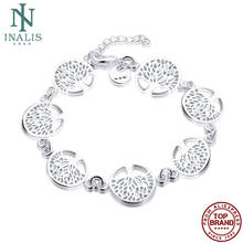 INALIS Hollow Tree Of Life White Romantic Charm Bracelets For Women Round Female Copper Bracelet Anniversary Fashion Jewelry New 2024 - buy cheap