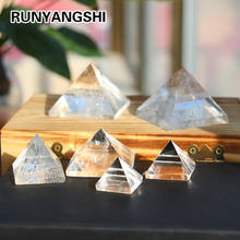 Runyangshi натуральный прозрачный пирамида из кристалла кварца, прозрачный рейки, исцеление, натуральный белый кристалл, пирамида, необработанный камень, полировка BB03 2024 - купить недорого