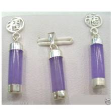 Ювелирные изделия фиолетовый камень удачи кулон серьги ожерелье Набор Натуральных ювелирных изделий 2024 - купить недорого