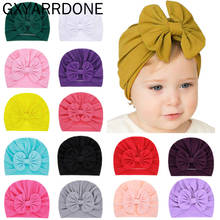 Baby Girls Turban Hat With Bow Children Hat Cotton Blend Newborn Flower Beanie Top Knot Kids Photo Props Baby Shower Gift 2024 - buy cheap