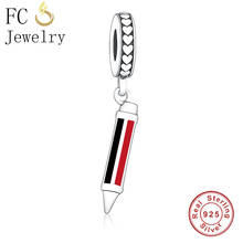 FC Jewelry Fit Original Pan Charms Bracelet 925 Sterling Silver Red Black Pencil Beads Pendant For Making Kids Berloque 2019 2024 - buy cheap