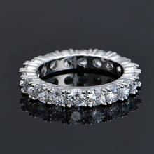 Hip Hop Bling Iced Out AAA Cubic Zirconia Rings Women Men 1 Rows CZ Tennis Chain Ring Male Female Jewelry Gold Color 2024 - buy cheap