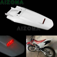 1x Dirt Pit Bike Motorcycle Rear Fender with LED Brake Stop Taillight  For Honda CRF230F 2015-2019  White Mudguards Tail Lights 2024 - buy cheap