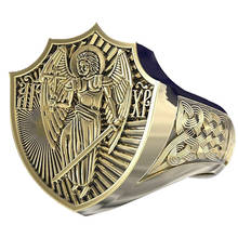 Boho Punk Men's Ring Retro Angel Wings Cross Signet Rings for Men Vintage Goddess of Justice Viking Jewelry Male Gift 2024 - buy cheap