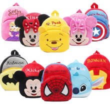 Stitch disney Plush Backpack Mickey Mouse Minnie Winnie the Pooh The Avengers Figures Children's Kindergarten school bag 2024 - buy cheap