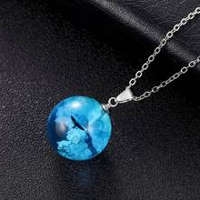 Handmade Blue Sky White Clouds Eagle Crystal Necklace Transparent Resin Pendant Necklace For Women Fashion Jewelry Gift 2024 - buy cheap