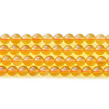 Nb0076 alta quantidade pedra natural amarela cristal cítricos quarz contas soltas pedra redonda melhor acessório de fabricação de joias 2024 - compre barato