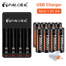 PALO Оригинальная батарея AA 1,2 V 1300mAh перезаряжаемые Ni-MH никель-кадмиевые батареи СИД умное зарядное устройство для электрического массажера, электрический игрушечный автомобиль 2024 - купить недорого