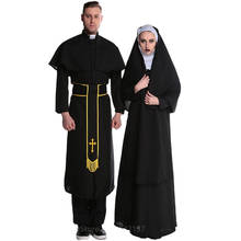 Halloween Costumes for Women Medieval Cosplay Priest Nun Missionary Clothing Sets Adult Fancy Dress Religious Catholic Outfit 2024 - buy cheap