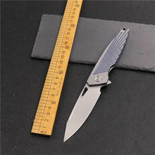 Cuchillo plegable de acero M390 para exteriores, cuchillo táctico afilado de alta dureza con mango de aleación de titanio TC4, ideal para acampar y cazar, ideal para fruta 2024 - compra barato