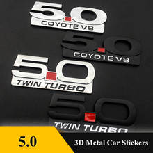 1pcs 3D Metal 5.0 Twin Turbo coyote V8 Emblem chrome Badge Sticker grill Decals for Ford Mustang GT car styling car Accessories 2024 - buy cheap