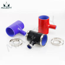 Mangueira de silicone 3 "a 3" 76mm, tubo em forma de t para tubo de 25mm id bov 3 + braçadeiras preto/azul/vermelho 2024 - compre barato