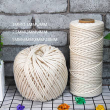 3 4 5 6 mm 100% Cotton Macrame Ropes Craft Twisted String Cords Natural Beige Handmade DIY Home Wedding Decorative Accessories 2024 - buy cheap