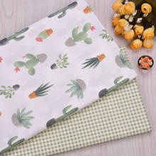 160cm*50cm green cactus newborn baby kids Cotton Fabric Printed Cloth Sewing Quilting bedding apparel dress patchwork fabric 2024 - buy cheap