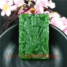 Natural Green Chinese Jade Dragon Warrior Pendant Necklace Fashion Accessories Charm Jewelry Carved Pixiu Amulet Gifts for Women 2024 - buy cheap