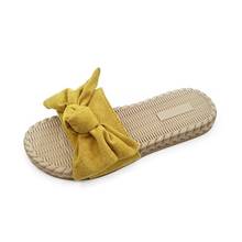 Zapatillas a la moda para mujer, sandalias de hadas con lazo para usar en el exterior, zapatillas de playa a la moda para verano 2024 - compra barato