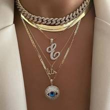 Lucky Turkish Evil Eye Fashion Jewelry For Women Micro Pave 5A Cz Paved Round Charm Pendant Blue Color Eye Choker Necklace 2024 - buy cheap