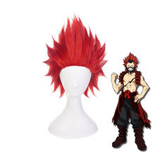 Peruca curta vermelha de my hero academia eijirou, peruca sintética para cosplay de kirishima eijiro/boku no hero academia 2024 - compre barato