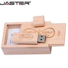 JASTER Wooden USB + box USB flash drive pen driver pendrive 4GB 8GB 16GB 32GB memory card USB creativo personal LOGO wholesale 2024 - buy cheap