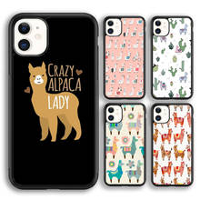 Capa de celular dos desenhos animados, capa de imitação de animais alpaca do rosto de peixe, para iphone artigos 6s, 7, 8 plus, x, xs, xr, 11, 12 pro, max, samsung s7, s8, s9, s10 2024 - compre barato